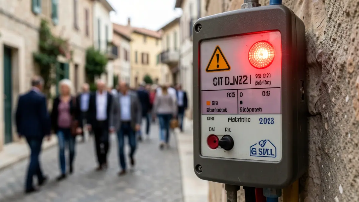 Generic image of an electricity meter with a warning light.