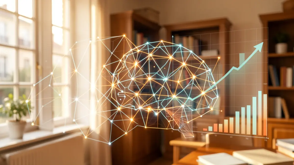 Abstract representation of artificial intelligence impacting business.
