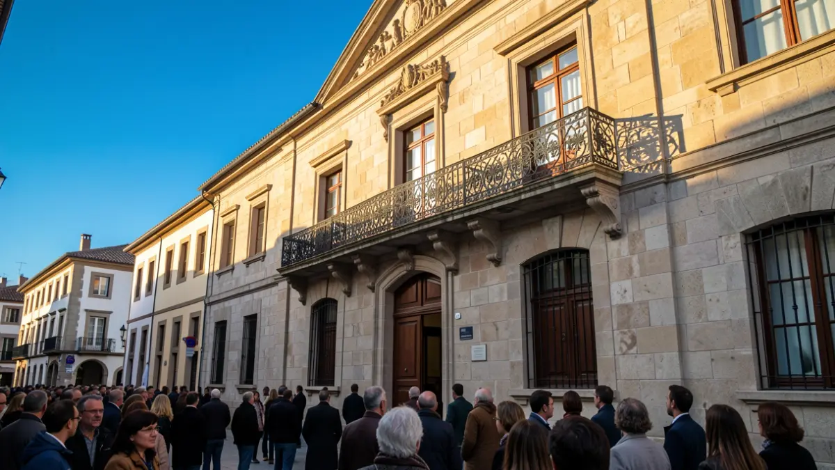 Façana de l'Ajuntament de Valls en una tarda assolellada.