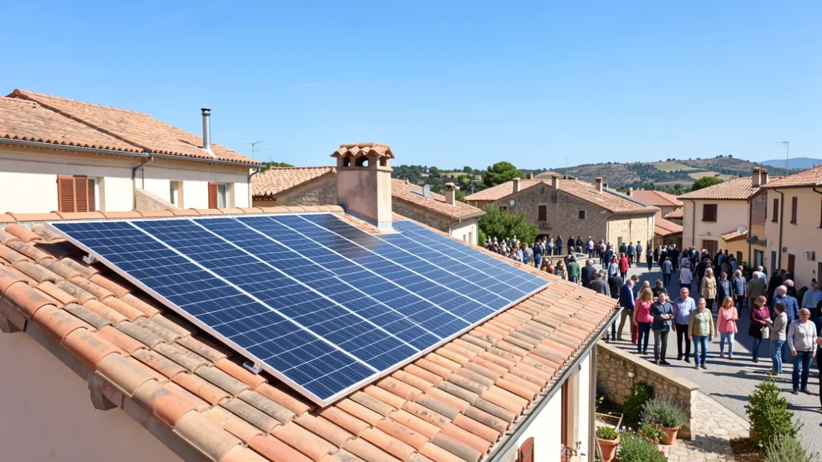 Instal·lació solar fotovoltaica a la coberta d'un edifici municipal.