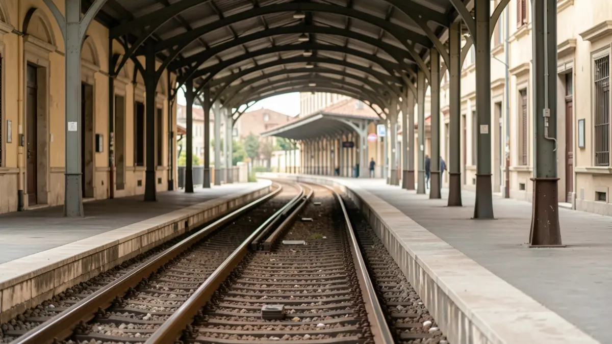 Imagen genérica de un andén de estación de tren vacío.