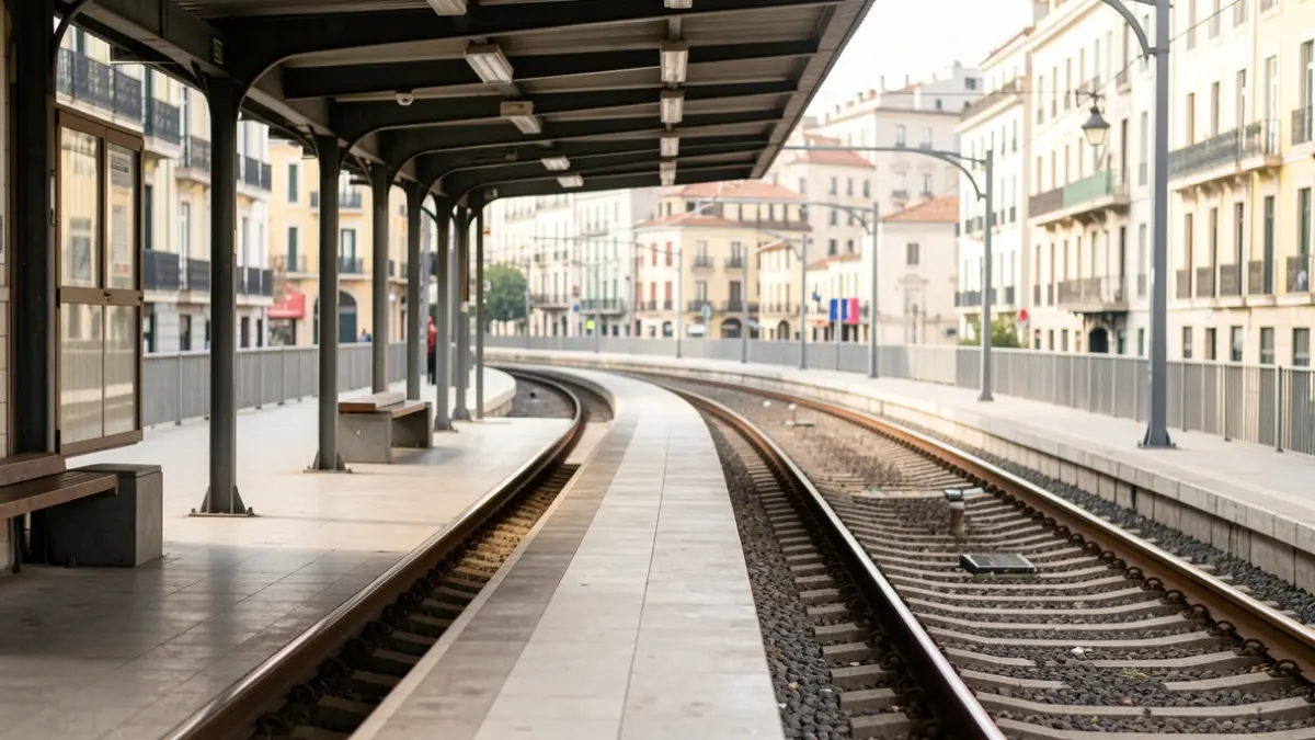 Generic image of an empty metro platform in Barcelona.