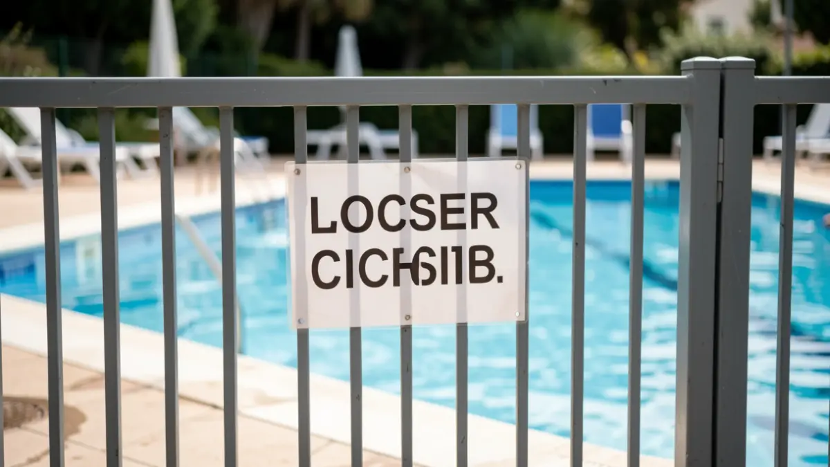 Imatge genèrica d'una piscina municipal tancada.