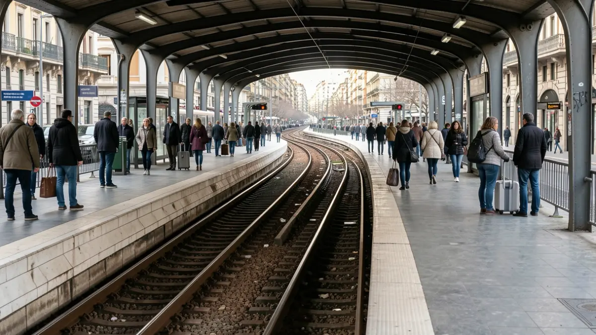 Imatge genèrica d'una andana de metro buida a Barcelona.