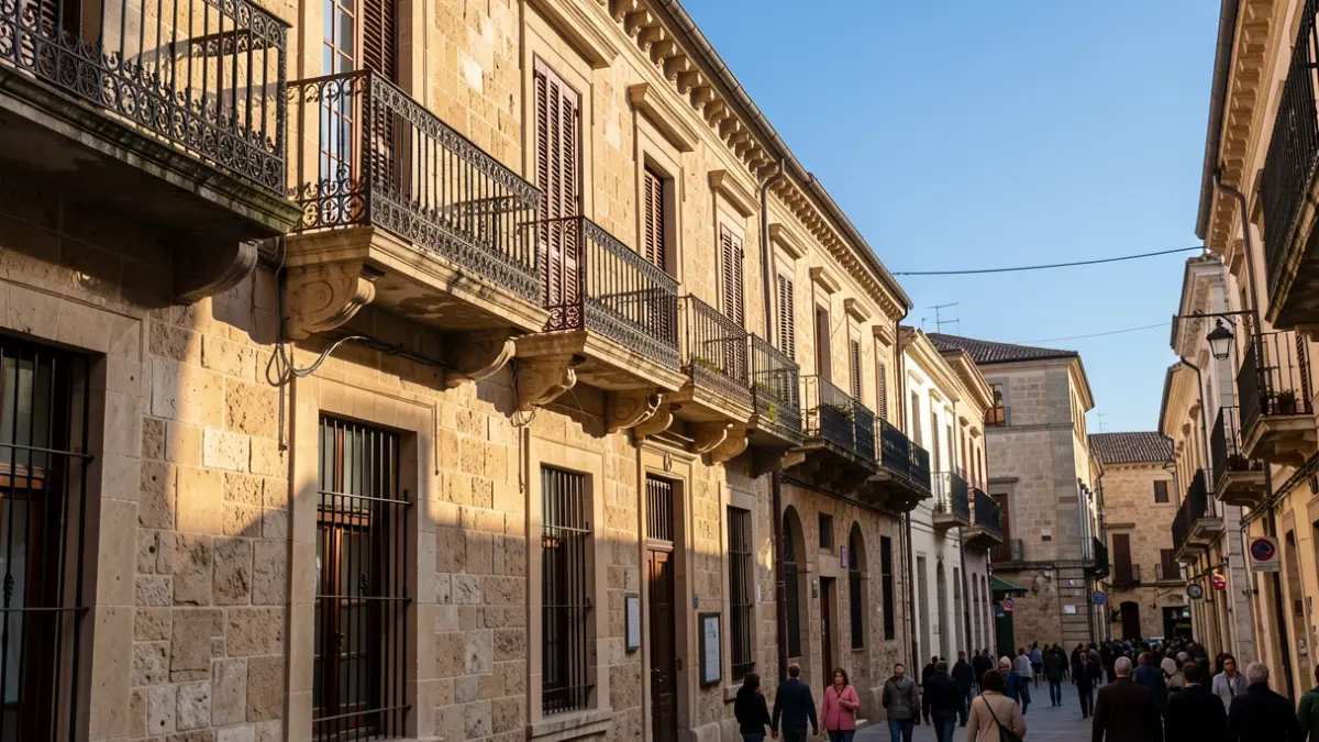 Facade of a historic building in the Part Alta of Tarragona.