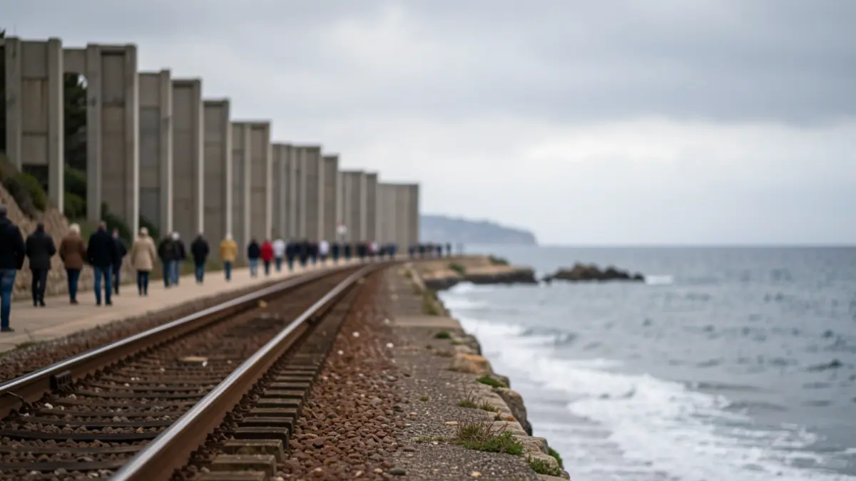 Acoustic barriers on the Tarragona coastline.