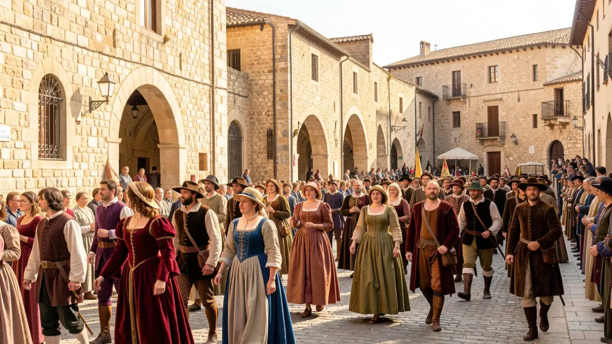 Imatge genèrica d'una festa de recreació històrica a Tortosa amb participants vestits d'època.