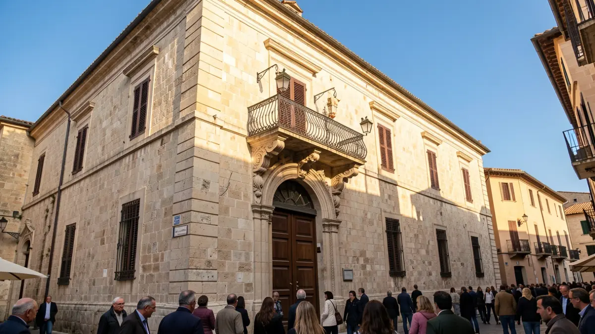 Facade of the Tortosa town hall on a sunny day.
