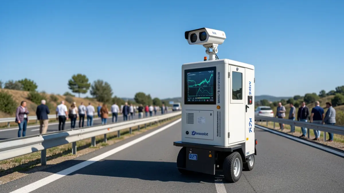Mobile traffic monitoring unit with high-definition cameras and AI on the AP-7.