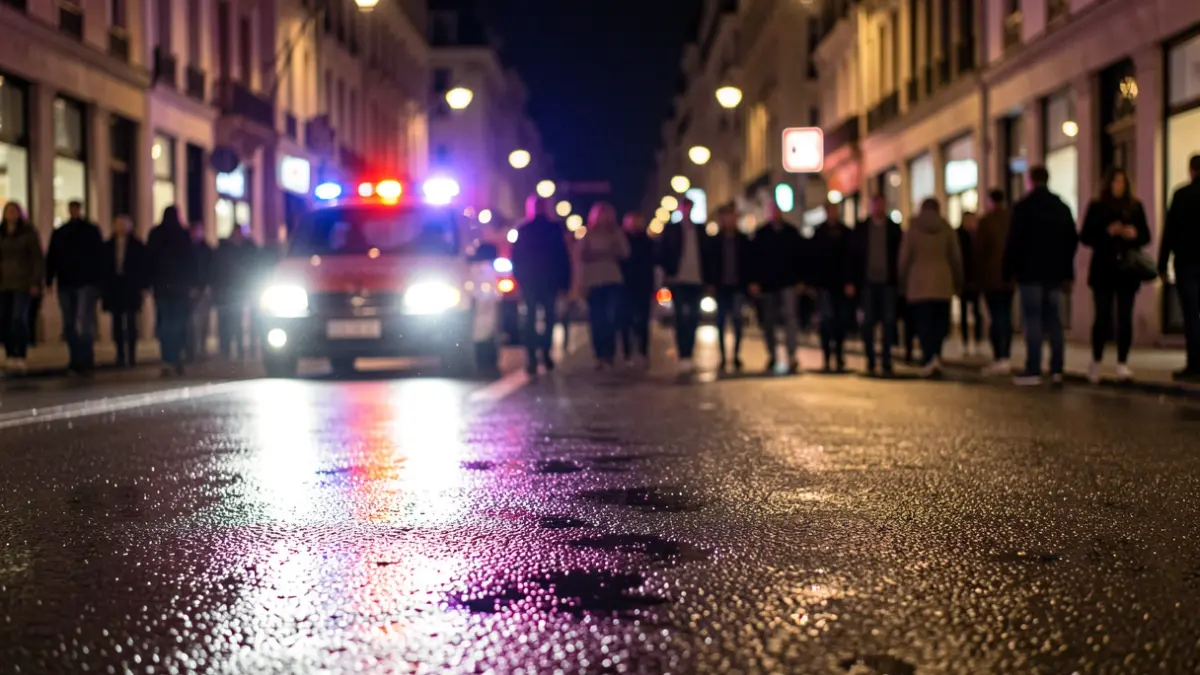 Generic image of emergency lights in an urban setting.