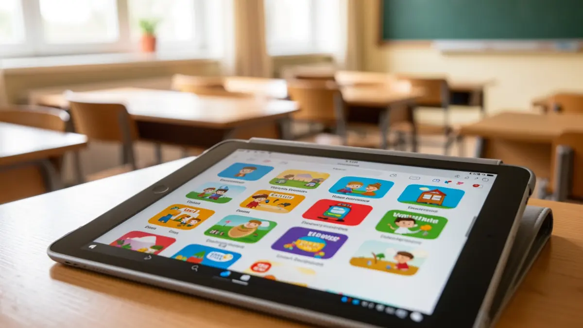 Imatge genèrica de recursos educatius digitals en una tauleta.