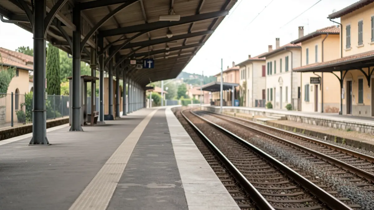 Imatge genèrica d'una estació de tren amb les vies buides.