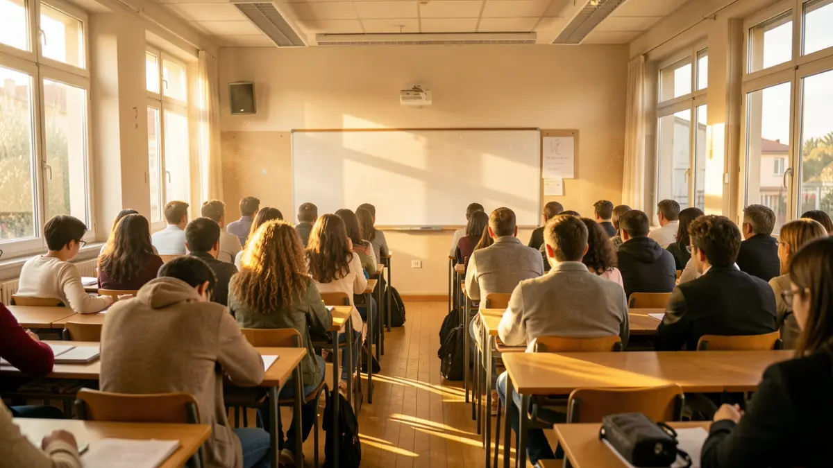 Imatge genèrica d'una aula buida a Catalunya.