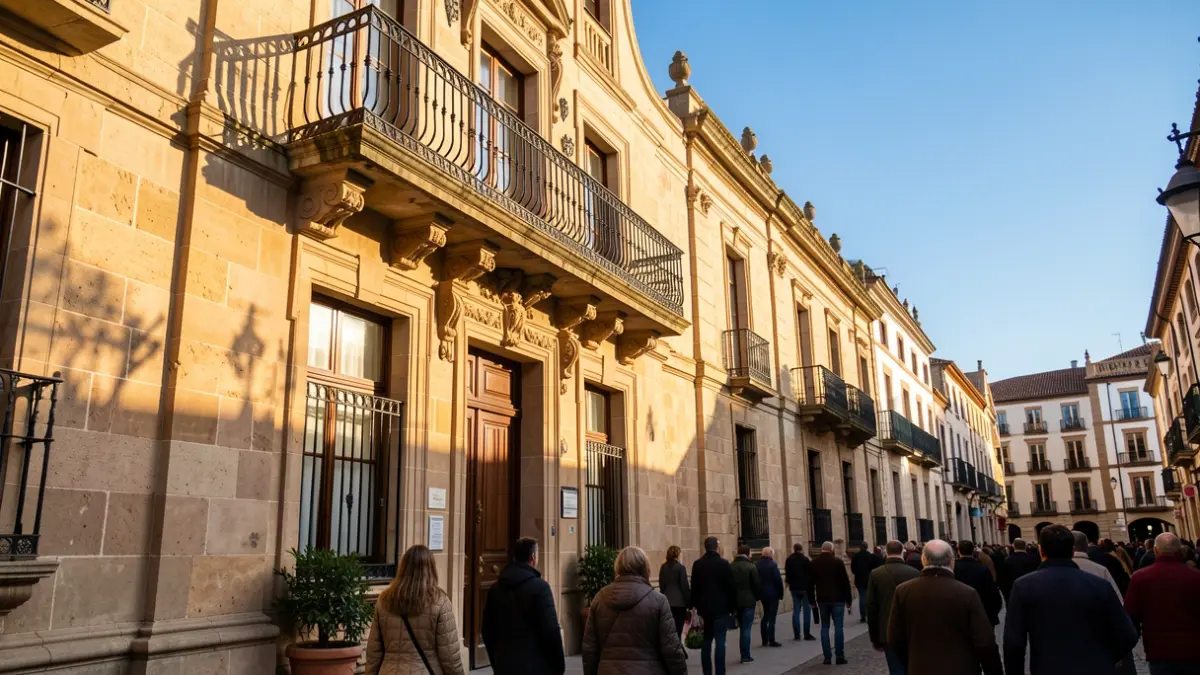 Imagen genérica de un edificio consistorial catalán con luz de tarde.