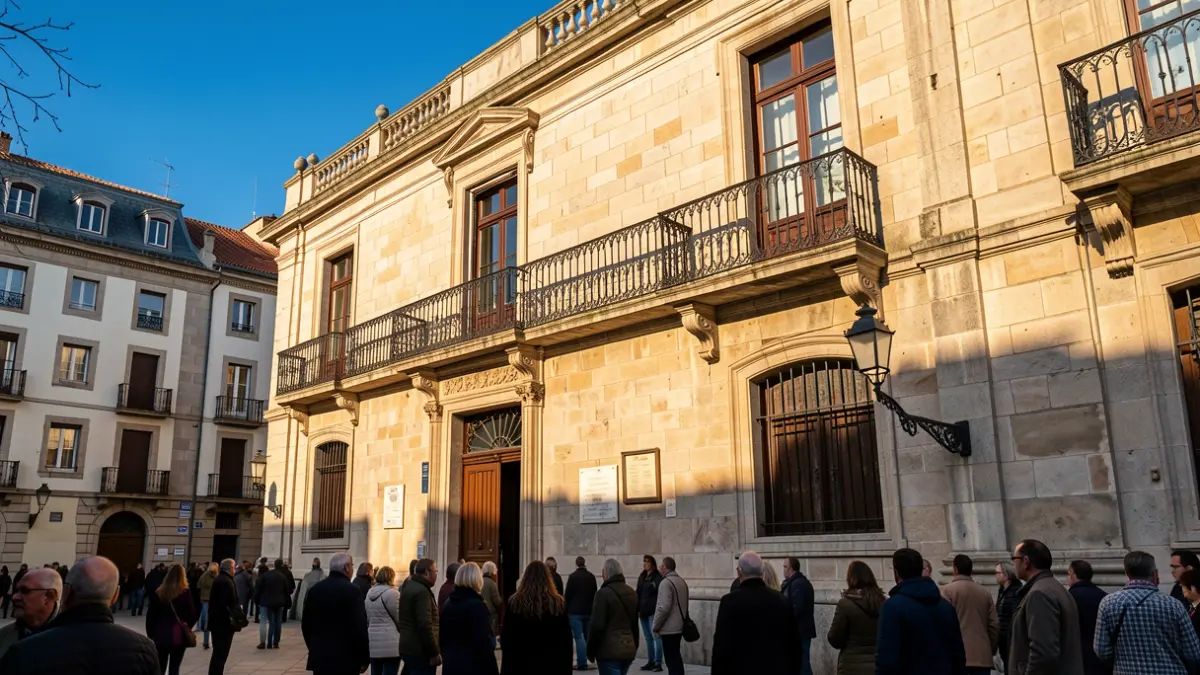 Facade of the Valls Town Hall on a sunny day.