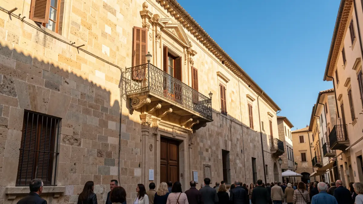 Fachada del Ayuntamiento de Valls en un día soleado.