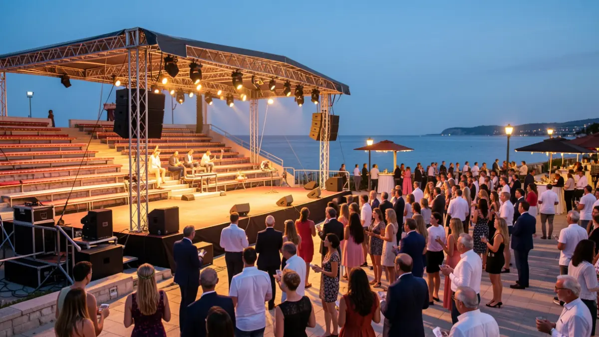 Nuevo escenario Espacio Ágora en el paseo marítimo de La Pineda durante la Fiesta Mayor.