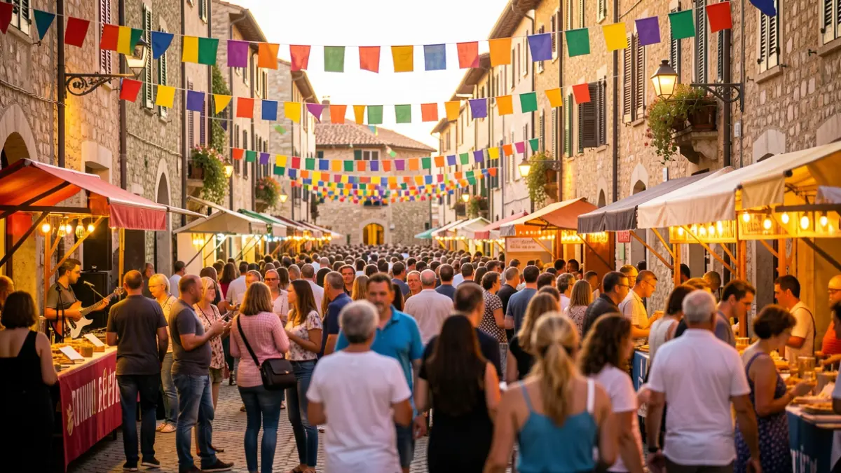 Imatge genèrica d'una festa major de barri amb ambient festiu.