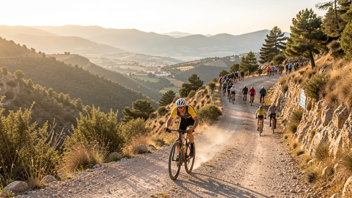 Ciclista ascendint una muntanya a Catalunya.