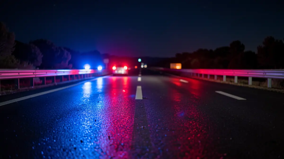 Generic image of a traffic accident with emergency lights.