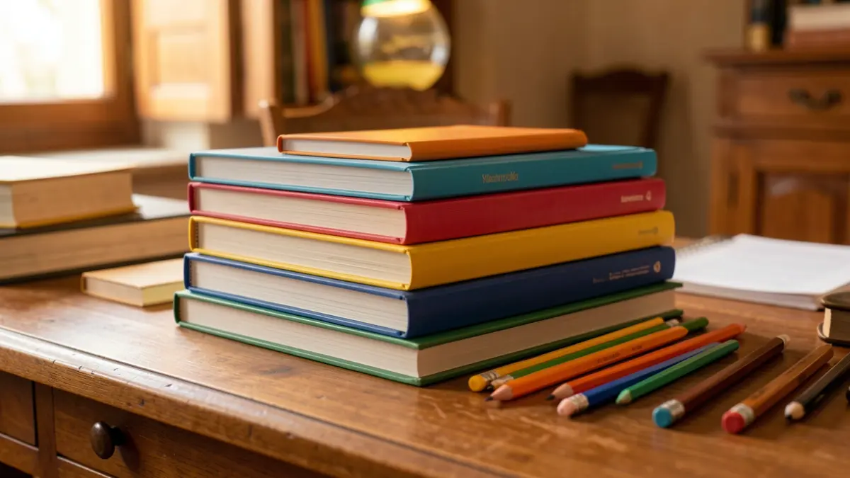 Generic image of textbooks and school supplies.