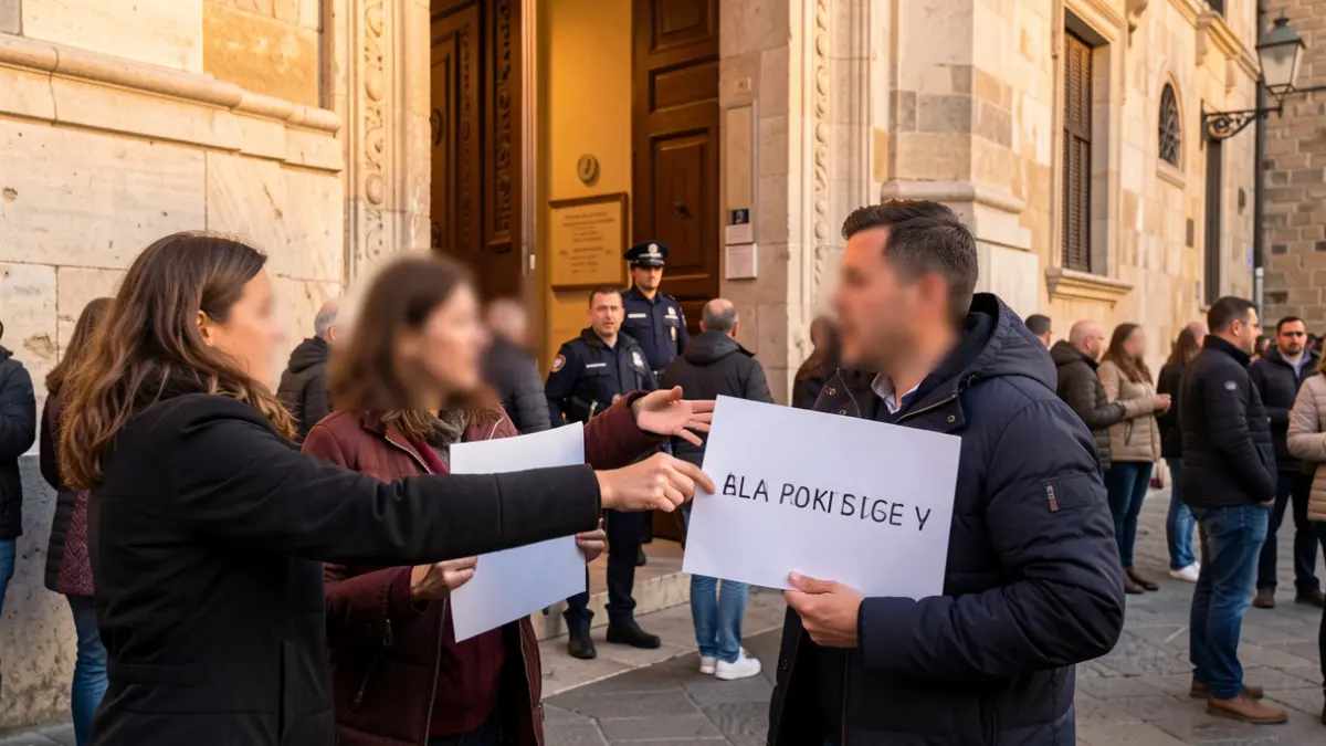 Generic image of two opposing demonstrations in Barcelona.