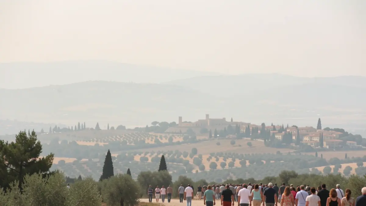 Hazy skies over the Camp de Tarragona with a slight atmospheric distortion.