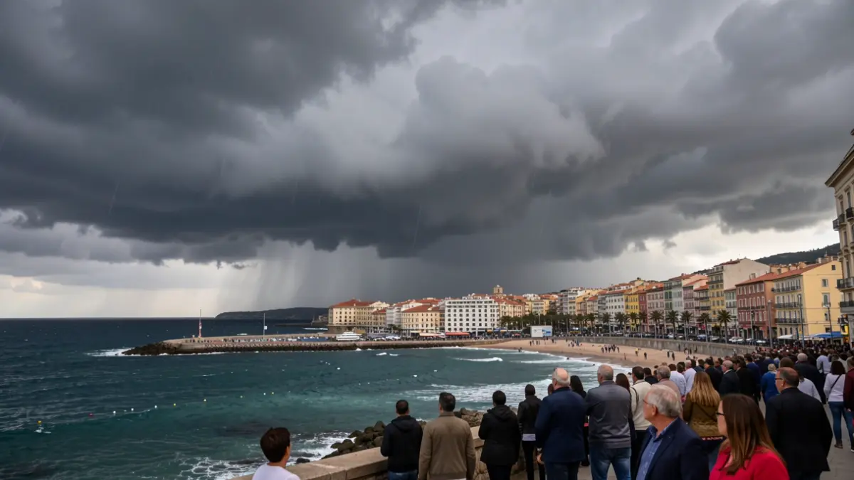 Imagen genérica de nubes de tormenta sobre la costa catalana.