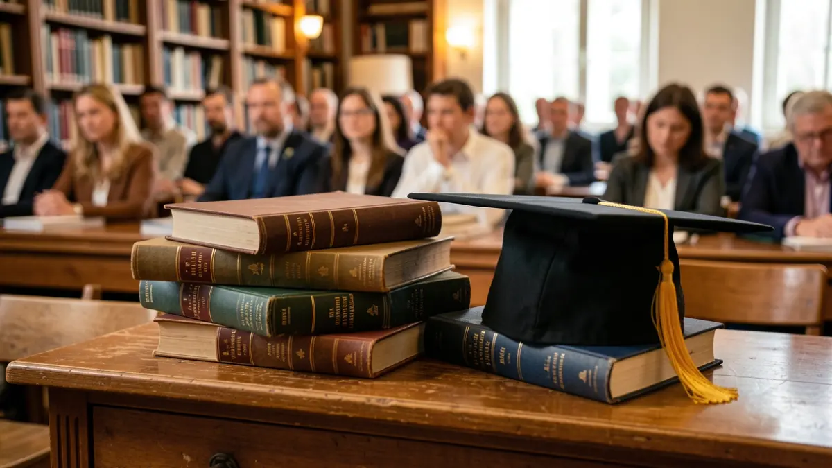 Imagen genérica de libros académicos y material de estudio.