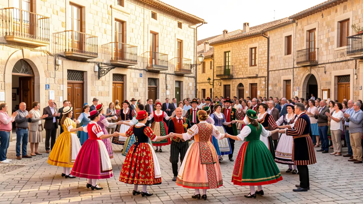 Imagen genérica de una fiesta popular en Cataluña con gente bailando sardanas.