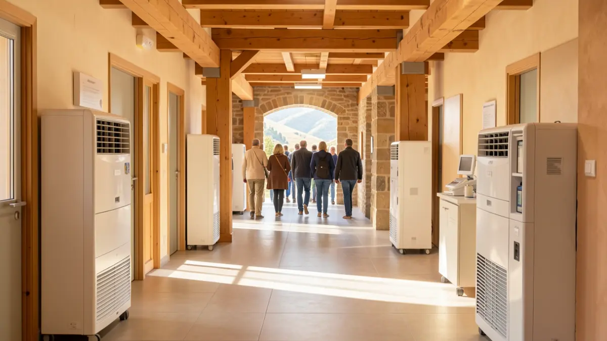 Instal·lació d'unitats mòbils d'aire condicionat en consultes mèdiques a la Val d'Aran.