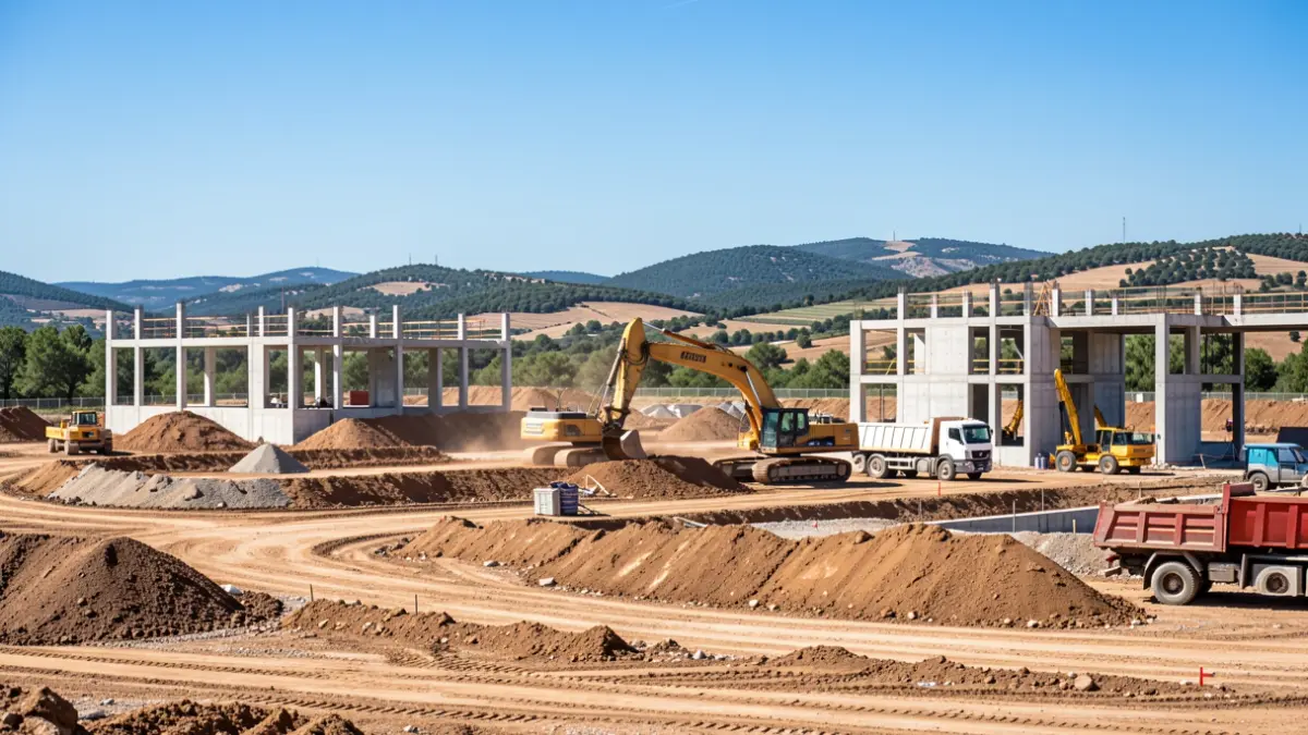 Construction of the Shopping Promenade Lleida commercial park in Torre Salses.