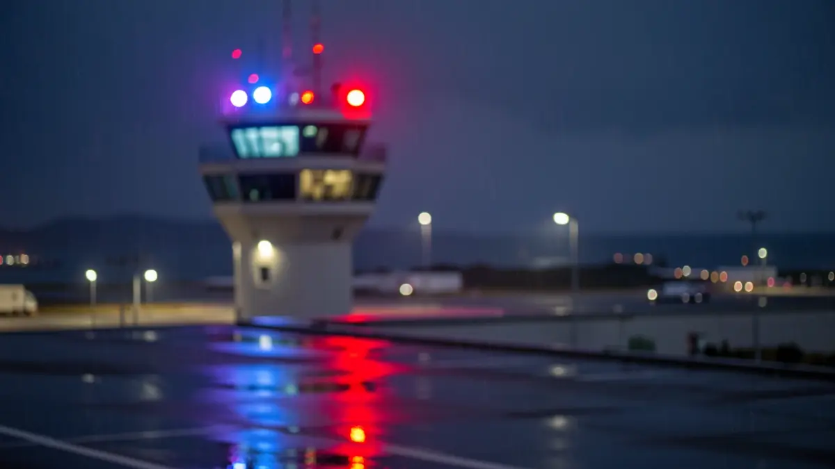 Generic image of airport emergency lights.