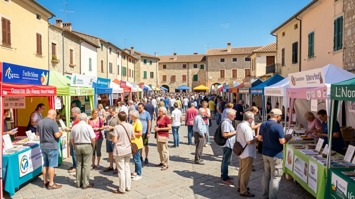 Imatge genèrica d'una fira d'entitats a la Plaça del Mercadal de Balaguer.