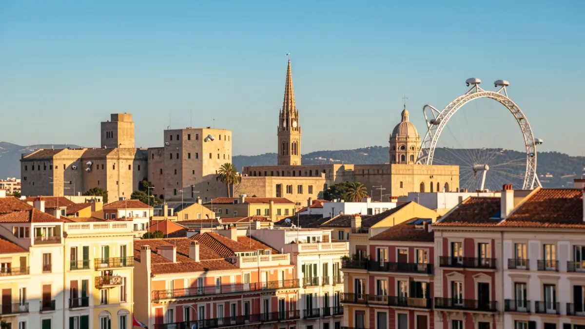 Vista de Barcelona amb diversos punts emblemàtics i càmeres de seguretat.