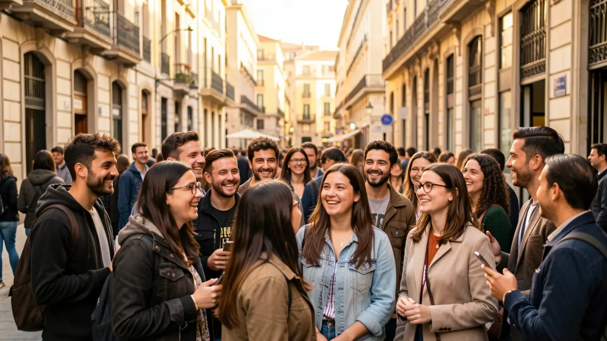 Joves utilitzant serveis municipals a Barcelona.