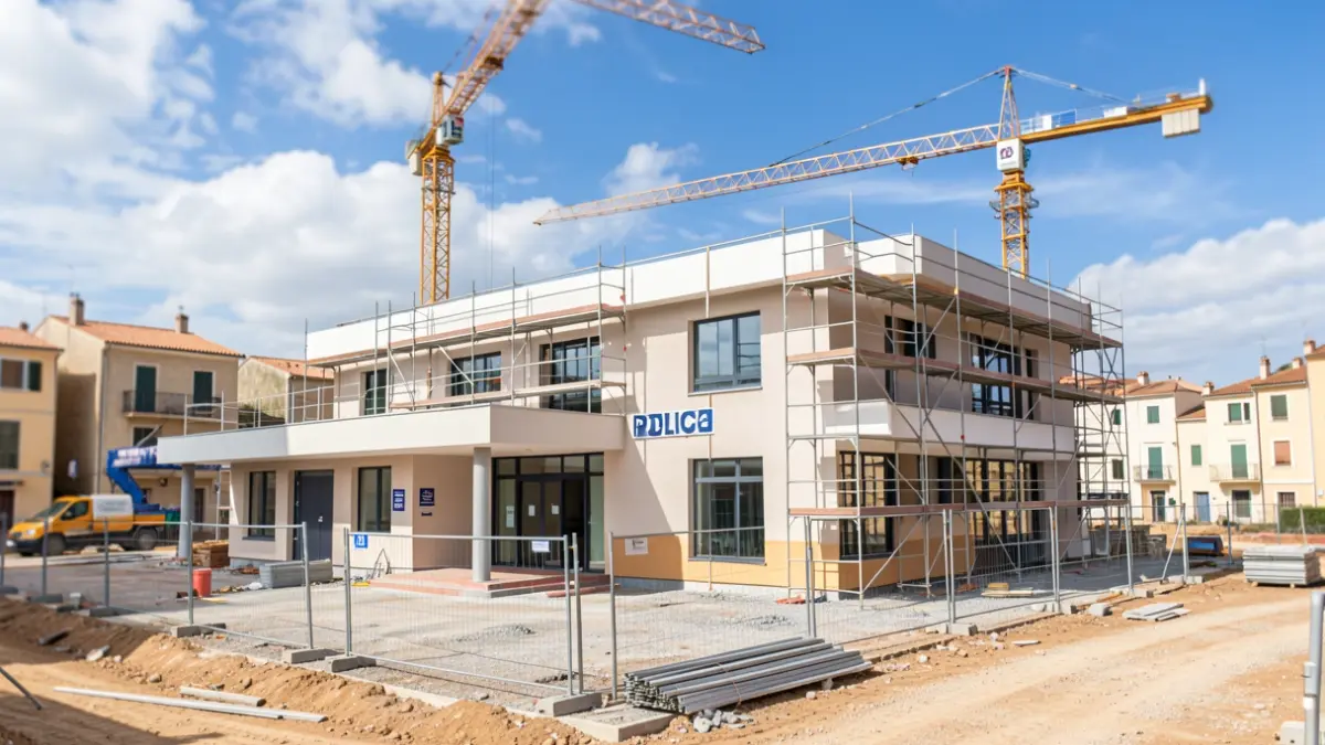 Imatge genèrica d'un edifici policial en construcció a Catalunya.
