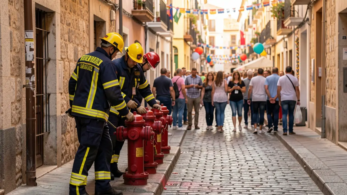 Barcelona Firefighters inspecting the Festa Major de Gràcia.