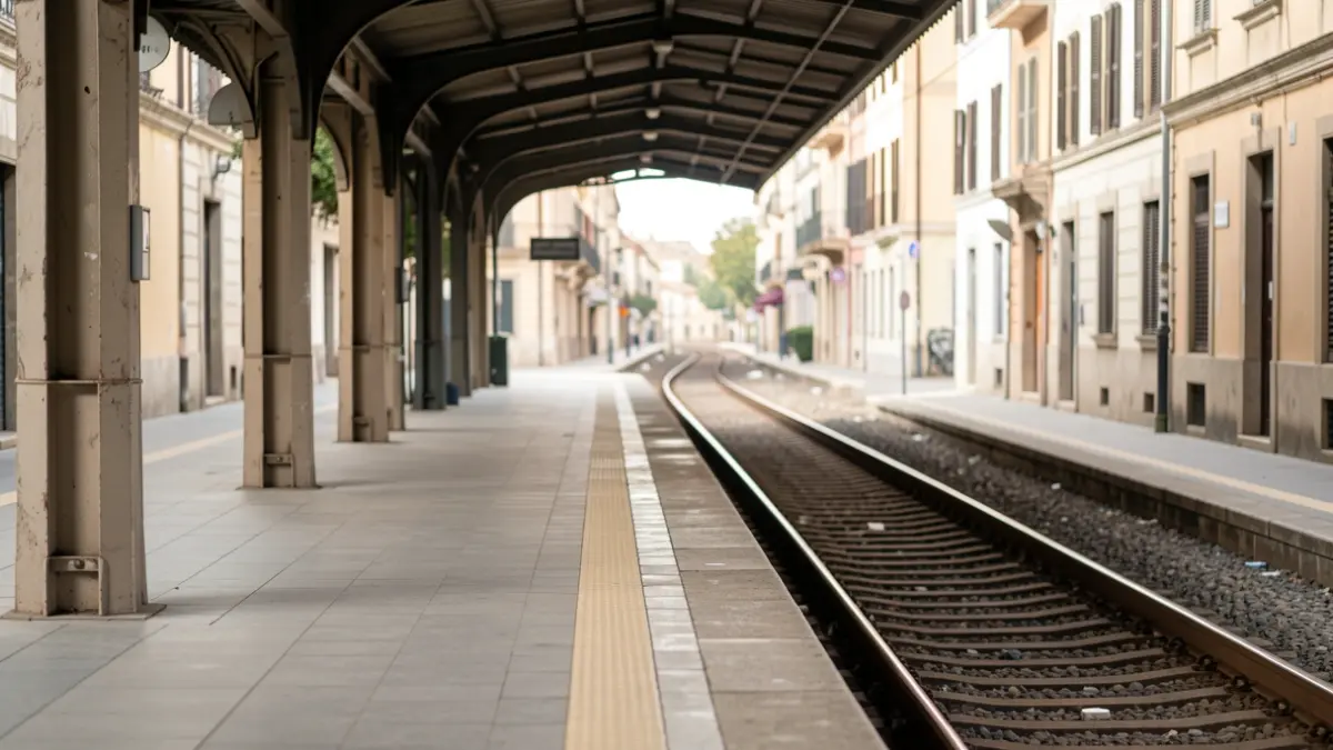 Generic image of an empty metro platform with tracks in the background.