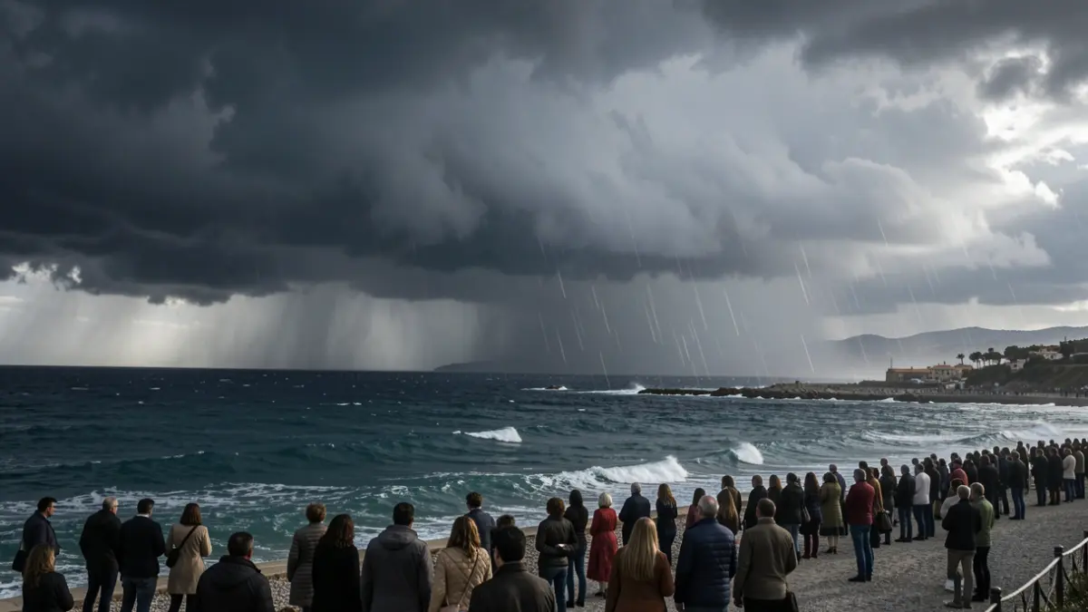 Generic image of storm clouds over the Mediterranean Sea.