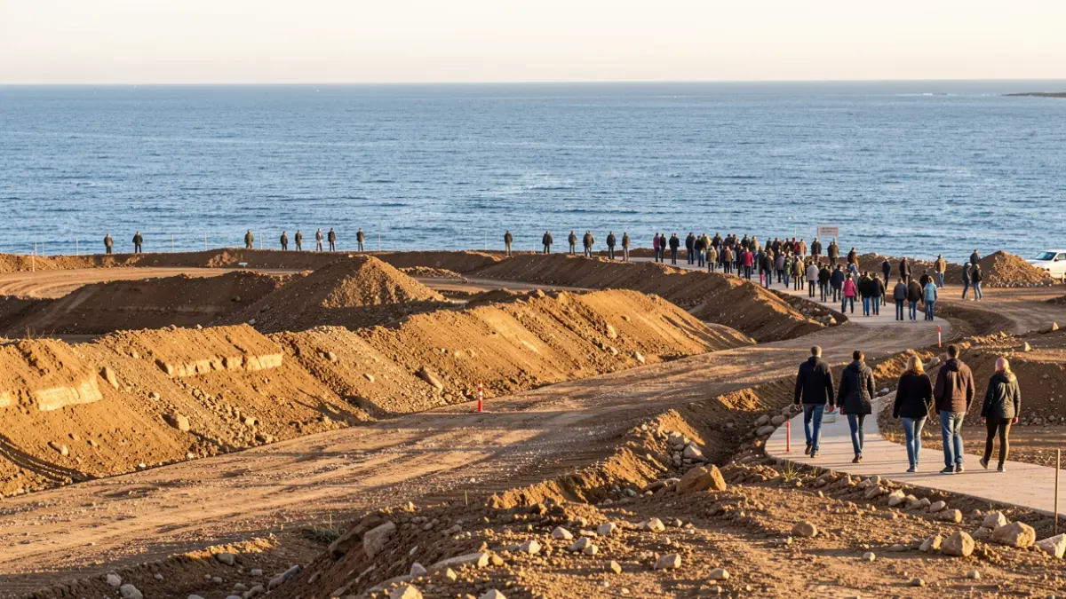 Obres d'un camí de ronda costaner a Catalunya.