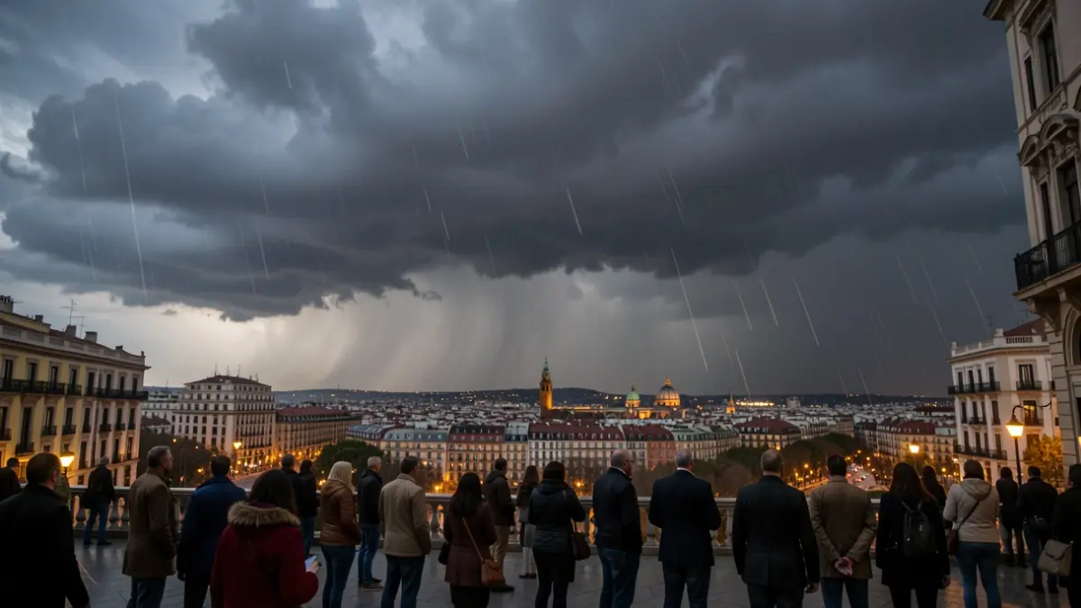 Imatge genèrica de núvols de tempesta sobre Barcelona.
