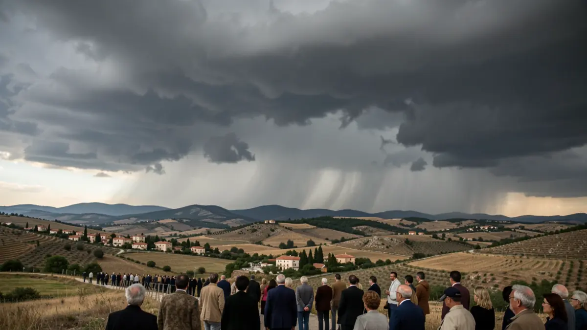 Imagen genérica de nubes de tormenta sobre un paisaje mediterráneo.