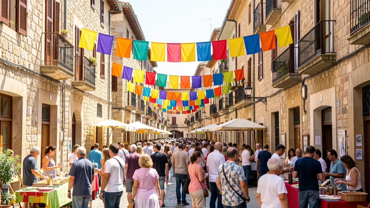 Generic image of a town festival in Castellbisbal with activities and people enjoying themselves.