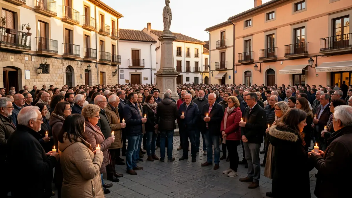 Imagen genérica de una concentración de condolencia en una plaza de Catalunya.