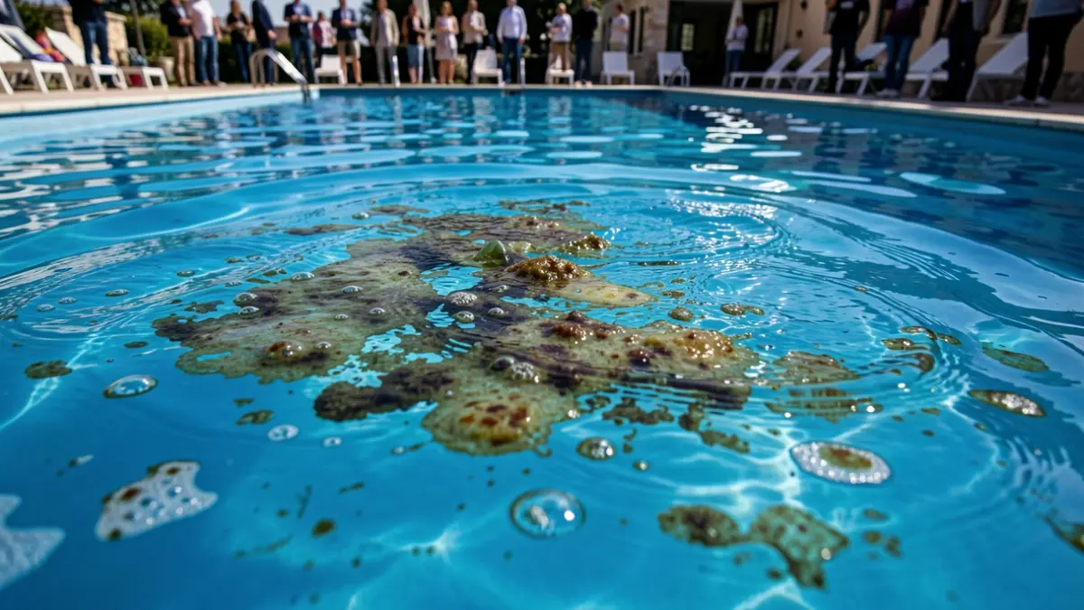 Generic image of fecal contamination in swimming pool water.