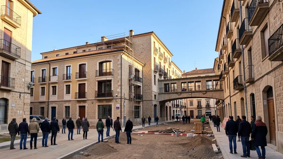 Obres del nou edifici i passatge al centre històric de Terrassa.