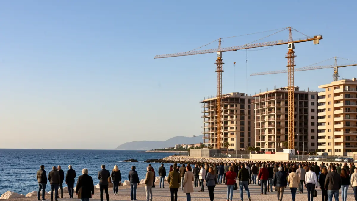 Imatge genèrica de construcció d'habitatges a la costa mediterrània.