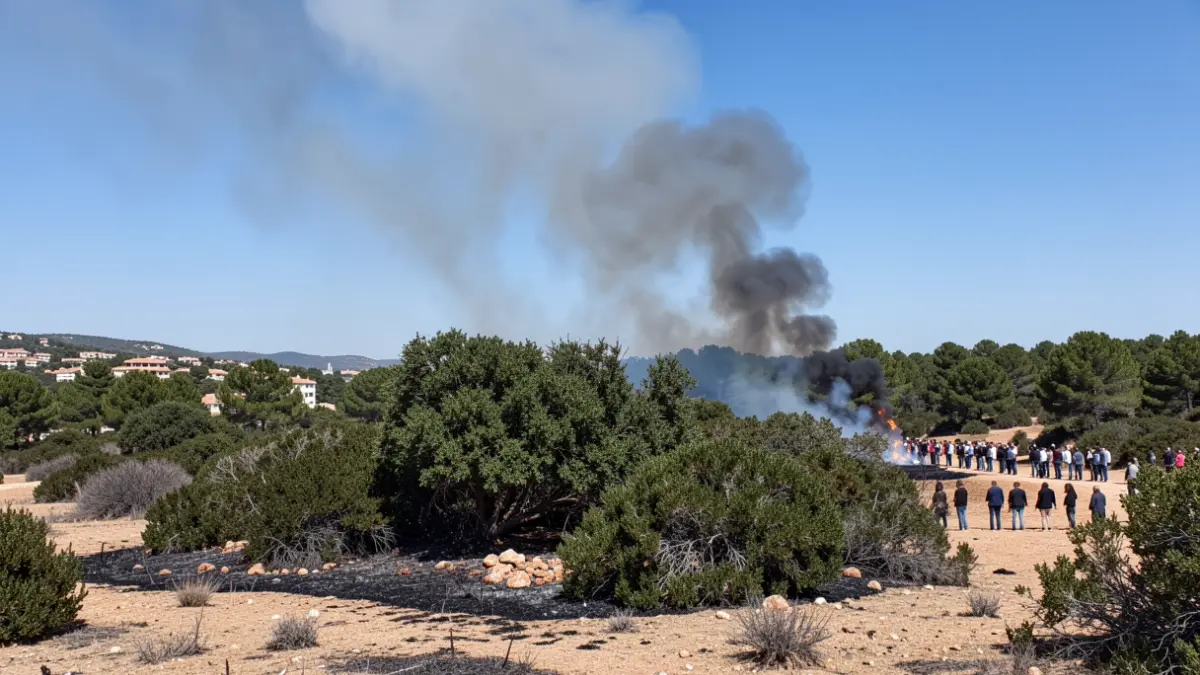 Incendi forestal controlat a Cap Ras, Llançà.