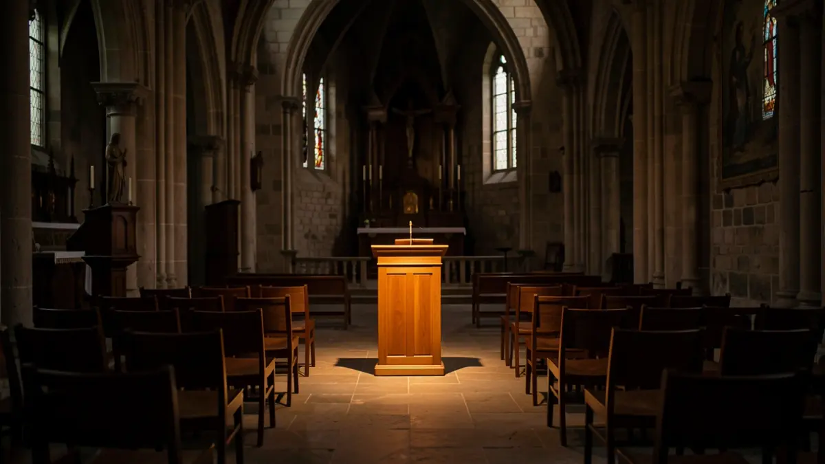 Imagen genérica de un interior de iglesia protestante en Catalunya.